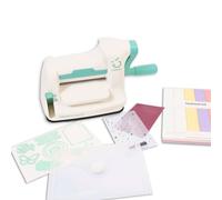 Craftelier - Kit di mini fustellatrice Minty Cut + Materiali | Compatibile con fusti metallici sottili e cartelle di Embossing | Dimensioni delle piastre 16,5 x 7,5 cm | Dimensioni macchina 20,5 x 9 x