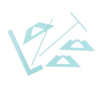 Craftelier - Kit righelli e squadre per rilegatura | Strumenti di base per progetti di scrapbooking, artigianato e rilegatura | Include righello a L, righello a T e squadre | Colore turchese