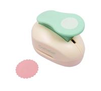Craftelier Mini perforatrice a cerchio smerlato da 3,8 cm con pressa a leva, perforatrice a forma di cerchio smerlato per lavori di carta, scrapbooking, biglietti e diari fai da te, sagome per