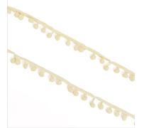 Craftelier - Nastro con pompon per decorare progetti di artigianato e scrapbooking | Realizzato in poliestere | Larghezza 12 mm (0,47") e Lunghezza 2 m (78,74") - Colore giallo pastello
