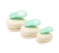 Craftelier - Perforatrici Circolari Smerlato Set da 3 a Leva, Diametri 3/8”, 5/8” e 1”, per Carta e Cartoncino, Ideale per Hobby Creativi, Biglietti e Scrapbooking