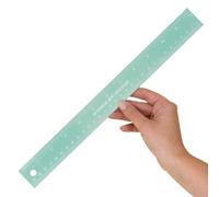 Craftelier - Righello metallico da 30 cm (12") | Colore turchese con numeri vuoti | Base in sughero e realizzata in acciaio inossidabile - Misure in centimetri e pollici