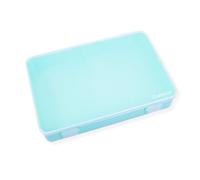 Craftelier - Scatola organizzativa per scrapbooking e materiali artigianali con coperchio trasparente | Impilabile con scatole uguali | Dimensioni 26,5 cm x 17,8 cm x 4,3 cm - Turchese