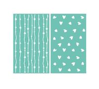 Craftelier -Set di 2 mini cartelle Embossing true love | Rilievi di cuori e stelle per Scrapbooking e artigianato | Compatibile con Sizzix Big Shot, Minty Cut, Mini Evolution | 7,6 x 12,6 cm