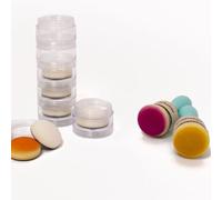 Craftelier - Set di 2 Strumenti per Miscelare l'Inchiostro da 30 mm di Diametro + Barattoli Organizzatori Impilabili per Conservare i Tamponi di Schiuma