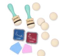 Craftelier - Set di 2 Strumenti per Miscelare l'Inchiostro da 30 mm di Diametro + Tamponi di Ricarica in Schiuma + Inchiostri Rosa e Cobalto | Ideale per Applicare Inchiostri Colorati Artigianali