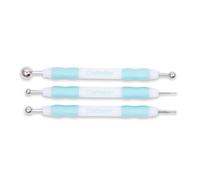 Craftelier - Set di 3 boriles di diverse dimensioni e doppia punta rotonda | Ideale per aggiungere rilievo ai progetti di artigianato | Spessore: 2 e 6 mm, 3 e 8 mm, 8 e 12 mm - Colore bianco e