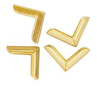 Craftelier - Set di 4 grandi angoli in metallo per progetti di scrapbooking e altri lavori artigianali come album, quaderni, layout o planner, dimensioni 22,5 x 5,5 x 3,3 mm - colore oro
