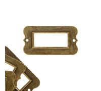 Craftelier - Set di 4 porta-etichette in metallo reale per decorare i tuoi progetti di scrapbooking e etichettare album, planner, quaderni o scatole organizzative | Dimensioni 6,3 x 3,3 cm - colore