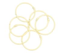 Craftelier - Set di 6 anelli in metallo per rilegatura ideali per scrapbooking e artigianato | Anelli per album, quaderni, agende o diari | Dimensioni Ø 45 mm · Giallo pastello