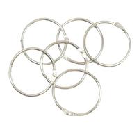 Craftelier - Set di 6 anelli metallici ad anello per rilegatura ideali per scrapbooking e artigianato, anelli per album, quaderni, planner o agende | dimensioni Ø 45 mm - colore argento