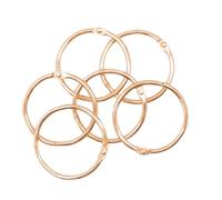 Craftelier - Set di 6 anelli metallici tipo anello per rilegatura ideali per scrapbooking e artigianato | Anelli per album, quaderni, planner o agendas | Dimensioni Ø 45 mm - Colore oro rosa