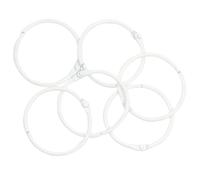 Craftelier - Set di 6 anelli metallici tipo anello per rilegatura, ideali per scrapbooking e artigianato, anelli per album, quaderni, planner o agende, dimensioni Ø 45 mm - colore bianco