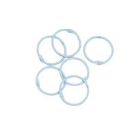 Craftelier - Set di 6 anelli metallici tipo anello per rilegatura, ideali per scrapbooking e artigianato, anelli per album, quaderni, planner o agende, dimensioni Ø 30 mm - colore blu bambino
