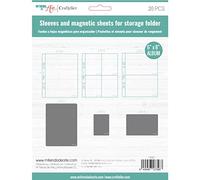 Craftelier - Set di 6 Custodie in Plastica Trasparente con Scomparti di Diverse Dimensioni e 14 Fogli Magnetici Neri Compatibili con Organizzatore di Timbri e Stampi | Dimensioni Circa. 6" x 8"