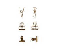 Craftelier - Set di 6 pinze metalliche con 3 misure e 3 disegni diversi | fissaggio per materiali di scrapbooking e artigianato | Dimensioni circa 1 x 5,5 cm, 3 x 4 cm, 3 x 3 cm - Bronzo