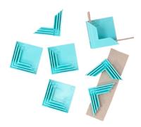 Craftelier - Set di 8 angoli a forma di L per cartone | Adatto per spessori da 1,5 mm, 2 mm e 3 mm | Include una borsa per riporre il kit di cartone | Colore turchese