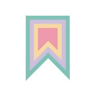 Craftelier - Set di mini fustelle essenziali per creare scrapbooking, artigianato e cartoleria, a forma di bandierine, dimensioni circa 2,9 x 2,7 cm a 5,39 x 7,9 cm