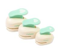 Craftelier Set di perforatrici a forma di cuore da 0,9, 1,6 e 2,5 cm per lavori di carta, perforatrice per scrapbooking, biglietti e diari fai da te, set di perforatrici per lavori con la carta