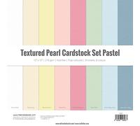 Craftelier - Summer, Confezione di 24 cartoncini per progetti di scrapbooking e artigianato, texture pastello perlato, dimensioni 30 x 30 cm, grammatura 216 g
