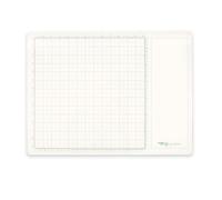 Craftelier - Tappetino da taglio in vetro temperato: ideale come base colorata per dipingere e mescolare: righello misurato in centimetri e pollici: colore bianco - Dimensioni 33 x 33 cm