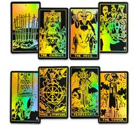 CRAFTERIAN Foil Tarot Cards 78 Tarot Deck Original Tarot Cards for Beginners and Experts with Guide Book and Gift Bag Fortune Telling Game Divinat