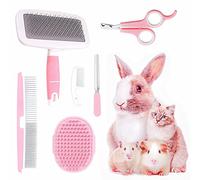 Crafterlife Kit per la toelettatura di piccoli animali domestici, spazzola per spargimento di animali domestici, guanto da bagno, pettine per toelettatura animali domestici, coniglio, cucciolo,