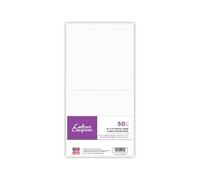 Crafter's Companion Biglietti e buste in lino bianco da 15,2 x 15,2 cm, confezione da 50, include 25 biglietti bianchi effetto lino e 25 buste abbinate, ideali per una varietà di occasioni