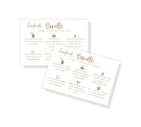 Crafters Cup Candle Care Instruction Postcard | 30 Pack | Size 4x6 in inches Postcard | Handmade Candle Makers Soy Bees Wax Coconut Essential Oils | White with Kraft Paper Color Letters Design