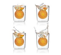 CRAFTGEN Set di 4 bicchieri da shot a forma di pallina da golf, divertenti regali di compleanno per uomini, 56,7 g, a doppia parete con forma 3D all'interno per tequila, whisky, cocktail, regali per
