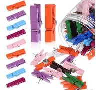 CRAFTHROU 100 Pezzi Clip in Legno Fermagli per Bacheca in Sughero, per Organizzare Note e Progetti Artistici Senza Lasciare Segni Stili Multipli