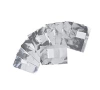 CRAFTHROU 100 Pezzi Fogli di Alluminio per Rimuovere Smalto Gel e Acrilico con Cotone, Facili da Usare per Manicure Professionale e Domestica, Colore Argento