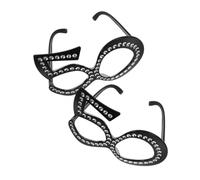 CRAFTHROU 2 Paia di Occhiali Decorativi in Plastico Nero Numero 50 Leggeri per Feste di Compleanno e Shopping, Accessori Fotografici Originali per Anniversari