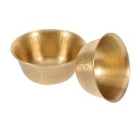 CRAFTHROU 2 Pezzi Ciotola in Rame per Offerte Incisioni Floreali, Resistente e Facile da Pulire, per Rituali nel Tempio e Altari Domestici, Eleganza Spirituale e Decorativa
