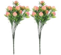 CRAFTHROU 2 Pezzi Ramo di Pesca Artificiale Rosa per Decorazioni Feste e Casa, Realistico Frutti, Materiale Plastico senza Necessità di Annaffiatura, Adatto Tutte le Stagioni