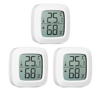 CRAFTHROU 3 Pezzi Mini Igrometro Elettronico Termometro per Ambienti e Auto, Misuratore di Temperatura Interna ad Alta Precisione, Compatto e Multifunzionale per Casa, Ufficio e Veicoli