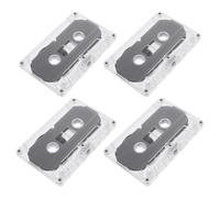 CRAFTHROU 4 Pezzi Nastri Audio Cassetta Nastro Vergine Nero 30 Minuti Registrabili in Plastico per Progetti DIY e Regali Stile Vintage Registrazione Chiara e Stabile
