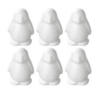 CRAFTHROU 6 Pezzi Modello Pinguino in Schiuma Bianco Kit di Pittura Artistica Creativo e Ragazze Materiale Educativo per Sviluppo della Saggezza