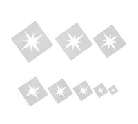 CRAFTHROU 8 Pezzi Stencil per Pittura a Forma di Stella Riutilizzabile in Pet Bianco, Facile da Usare per Decorazioni Murali e Divertimento Creativo DIY