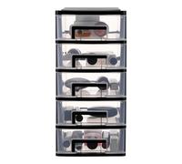 CRAFTHROU Armadio Organizer Multiuso in Plastica Trasparente 5 Cassetti per Studio e Bagno, Mobiletto Portaoggetti Salvaspazio Compatto 12.40X8.66X5.98In