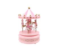 CRAFTHROU Carillon Musica e Movimento per Compleanno in Plastica Giostra Romantico Rosa Elegante Decorazione da Tavolo per Adulti