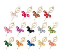 CRAFTHROU Ciondoli Ballerina in Lega e Resina per Gioielli, 14 Pezzi | Strass e Anelli, Colori Assortiti, per Cerniere e Connettore Telefono, Feste di Compleanno