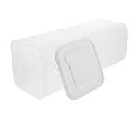 CRAFTHROU Contenitore per pane con cracker color crema, per dispensa, con materiale plastico riutilizzabile e design portatile, per piani di lavoro e armadi da cucina, elegante porta pane bianco