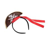 CRAFTHROU Fascia per Chioma Pirata Accessorio Indispensabile Marrone Non Tessuto Cotone Pp e Nastro Facile da Abbinare per Halloween e Feste a Tema, Design Unisex