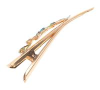 CRAFTHROU Fermaglio per Chioma Donna Non Si Deforma e Non Cade Vintage in Metallo Strass, Clip a Becco D'anatra Blu Accessorio per Compleanni e Feste