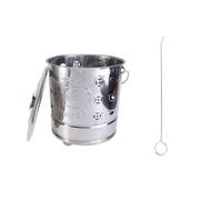 CRAFTHROU Inceneritore Bruciatore Resistente da Giardino Argento in Acciaio Inossidabile 2 Pezzi Pratico e Durevole per Uso Domestico e Cortile