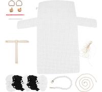 CRAFTHROU Kit Fai da Te Borsa Uncinetto Filo macramè e Accessori per Borse, Materiale in Lana e Perle Finte, Design Creativo e Portatile per Creazioni Personalizzate