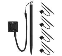 CRAFTHROU Penna Stilo Resistiva Corpo in Alluminio 5 Pezzi con Cordino Antismarrimento, Supporto Fisso e Impugnatura Ergonomica per Dispositivi Touchscreen e Pos per Ufficio e Pittura