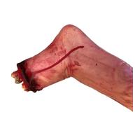 CRAFTHROU Piede Mozzato Rosso in Gomma Iperrealistico per Halloween, Decorazione Spaventosa e Accessorio per Feste Prom, Effetto Realistico per Atmosfera Horror