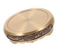 CRAFTHROU Porta Bruciatore in Rame Dorato Rotondo per Decorazione da Scrivania Resistente al Calore, Supporto Creativo per Esposizione in Design Vintage Adatto a Studio e Collezione